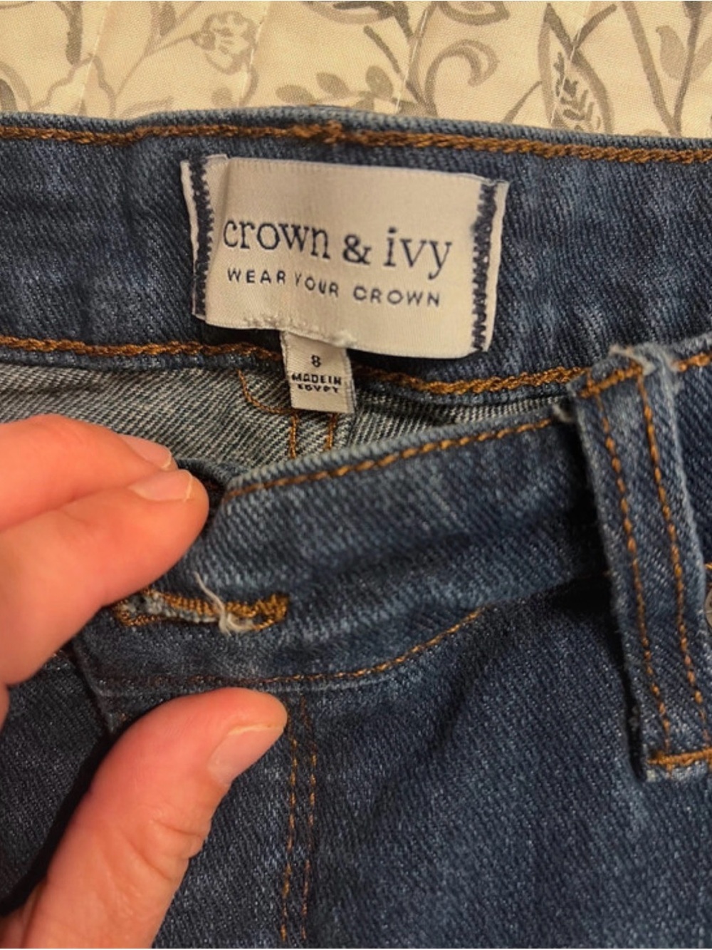 crown & ivy Women's Dark Blue Denim Shorts